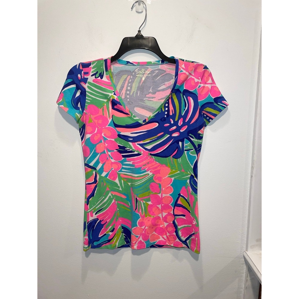 Lilly Pulitzer‎ Knit Palm Print TShirt. Size XS